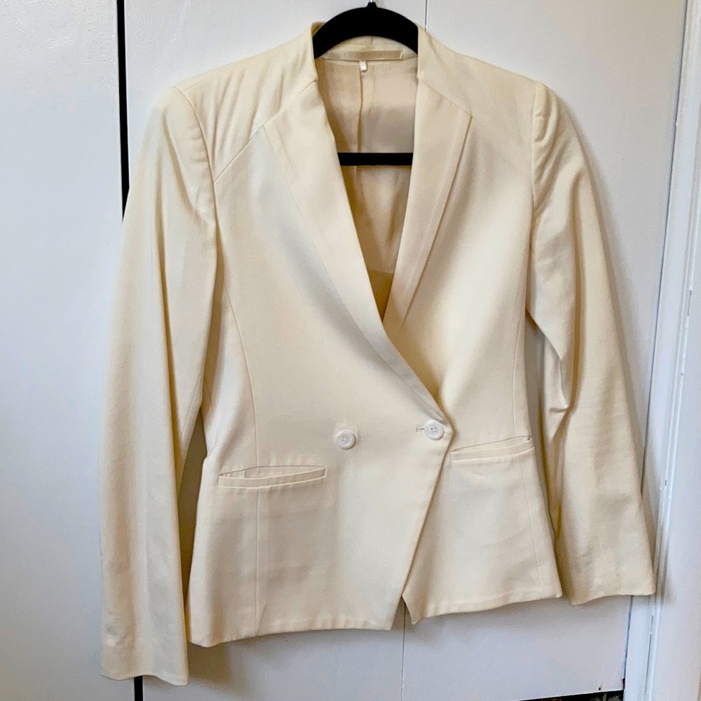 Truth and Pride cream tuxedo style blazer